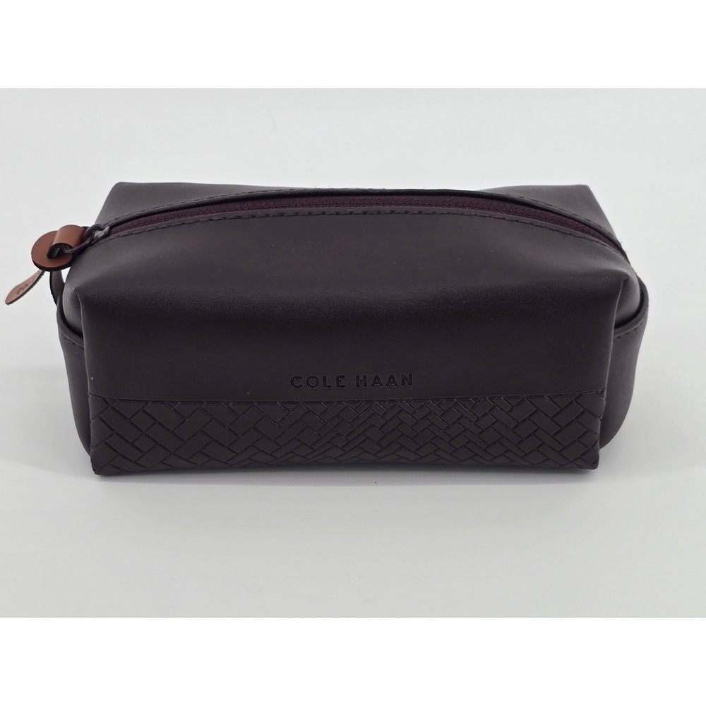 Cole Haan American Airlines Burgundy Travel Amenity Pouch Woven Detail Bag